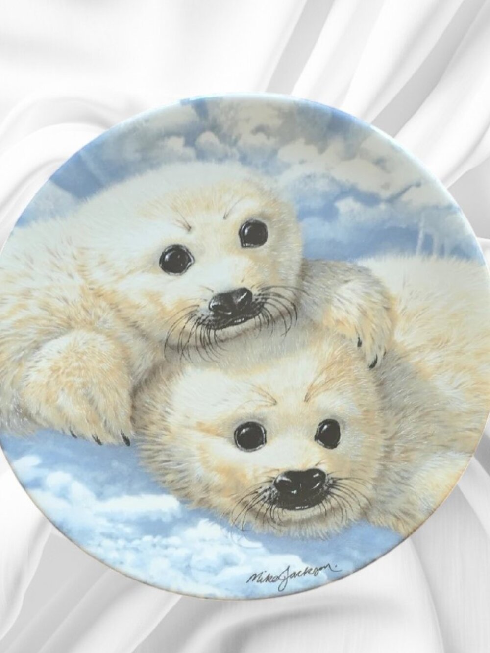 Baby Seals By Mike Jackson Seal Pup Royal Grafton Collectors Decorative Plate - Picture 1 of 12